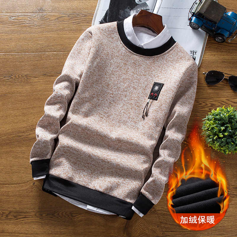 Casual sweater round collared …