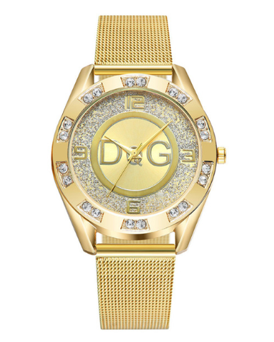 2019 Light Luxury Girl Fashion Crystal Stainless Steel Analog Quartz Wrist Watch Bracelet