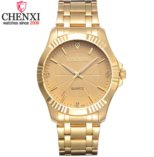 2019 CHENXI Brand Classic Delicate Rhinestone Couple Lover Watches Fashion Luxury Gold Stainless Ste