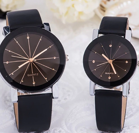 2019 couple watchWomens Leather Stainless Steel Date Dress Quartz Analog Wrist Watch