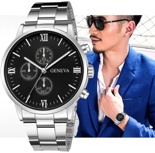 New 2019 Mens Watch Luxury Men's Stainless Steel Quartz Analog Date Wrist Watch Sport Watches Steel 