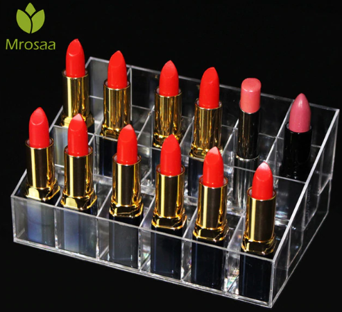 New 24 Grids Acrylic Makeup Organizer Lipstick Cosmetic Box Storage Box Jewelry Box Case Holder Disp