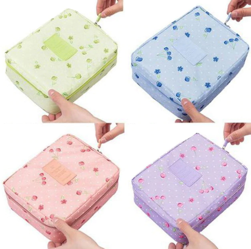 2019 WENYUJH Floral Dot Cosmetic Bag Makeup Organizers Portable Beauty Pouch Functional Bag Toiletry
