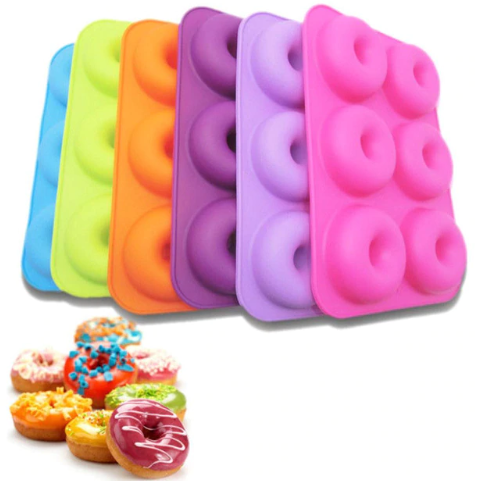 2019 6-Cavity Silicone Donut Baking Pan Non-Stick Mold Dishwasher Decoration Tools Safe Baking Tray 