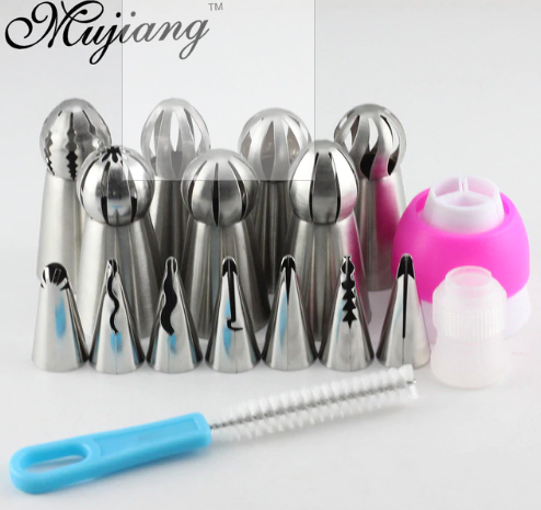 2019 Mujiang 17Pcs Russian Spherical Ball Icing Piping Nozzles Korean Style Pastry Tips Stainless St
