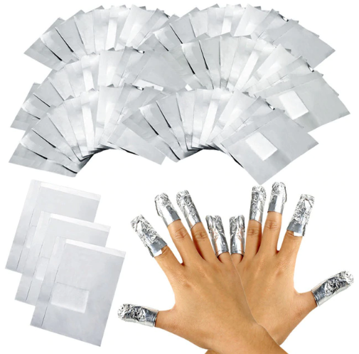 100Pcs With 50Pcs Aluminium Foil Remover Wraps with Acetone Nail Art Soak Off Acrylic Gel Nail Polis