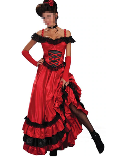 New 2019 French dance costume Spain red costume for women cancan dance costume princess dance cancan