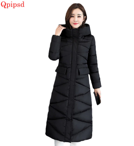Women down jacket 2019 winter jacket women hooded collar thicken warm long jacket female