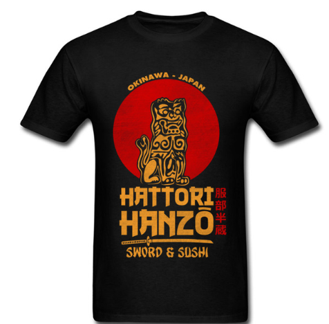 2019 Cotton Fabric Men Short Sleeve Hattori Hanzo Top T-shirts