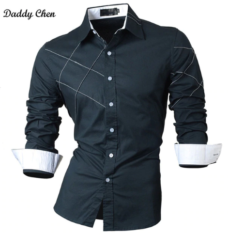 2019 Fashion Brand Striped Casual shirt men slim fit male Business dress shirt