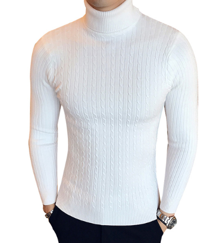 2019 Winter High Neck Thick Warm Sweater Men Turtleneck Brand Mens Sweaters