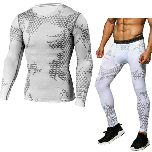 2019 Compression Shirt Tactical MMA Rash gard Male Union Suit Men's Long Sleeve