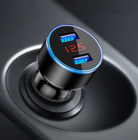 5V Dual USB Car Charger With LED Display Universal Phone Car-Charger
