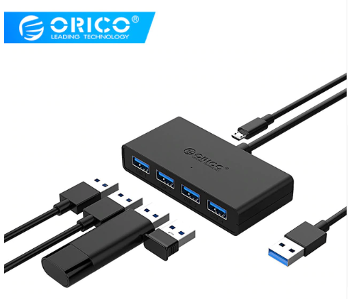 ORICO Mini USB 3.0 HUB 4 Port Power Supply OTG with Micro USB Power Interface for MacBook Laptop Tab