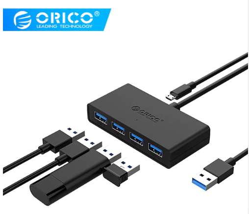 ORICO Mini USB 3.0 HUB 4 Port Power Supply OTG with Micro USB Power Interface for MacBook Laptop Tablet Computer
