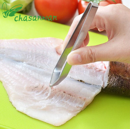 Kitchen Gadgets 1pc Stainless Steel Fish Bone Tweezers Remover Pincer Pick-Up Clip Kitchen Goods for