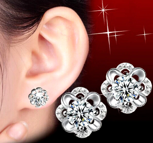 2019 Jemmin luxury Genuine 925 Sterling Silver Woman Earrings Fashion Flower Design