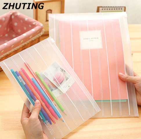 New 2019 Notebook and Gel Ink Pen File Bag A4 File Pencil Bag Office File Cash Coin Stationery Organ