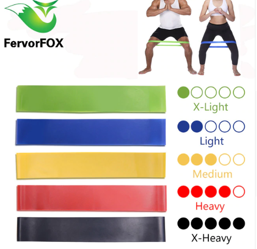 New 2019 5 Colors Yoga Resistance Rubber Bands Indoor Outdoor Fitness Equipment 0.35mm-1.1mm Pilates